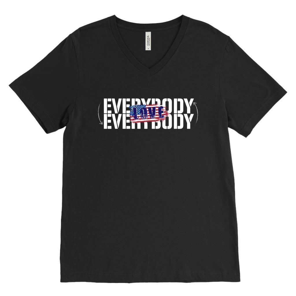 Love Everybody Patriotic Unisex Tees & Tanks T-shirt teelaunch V-Neck Black S