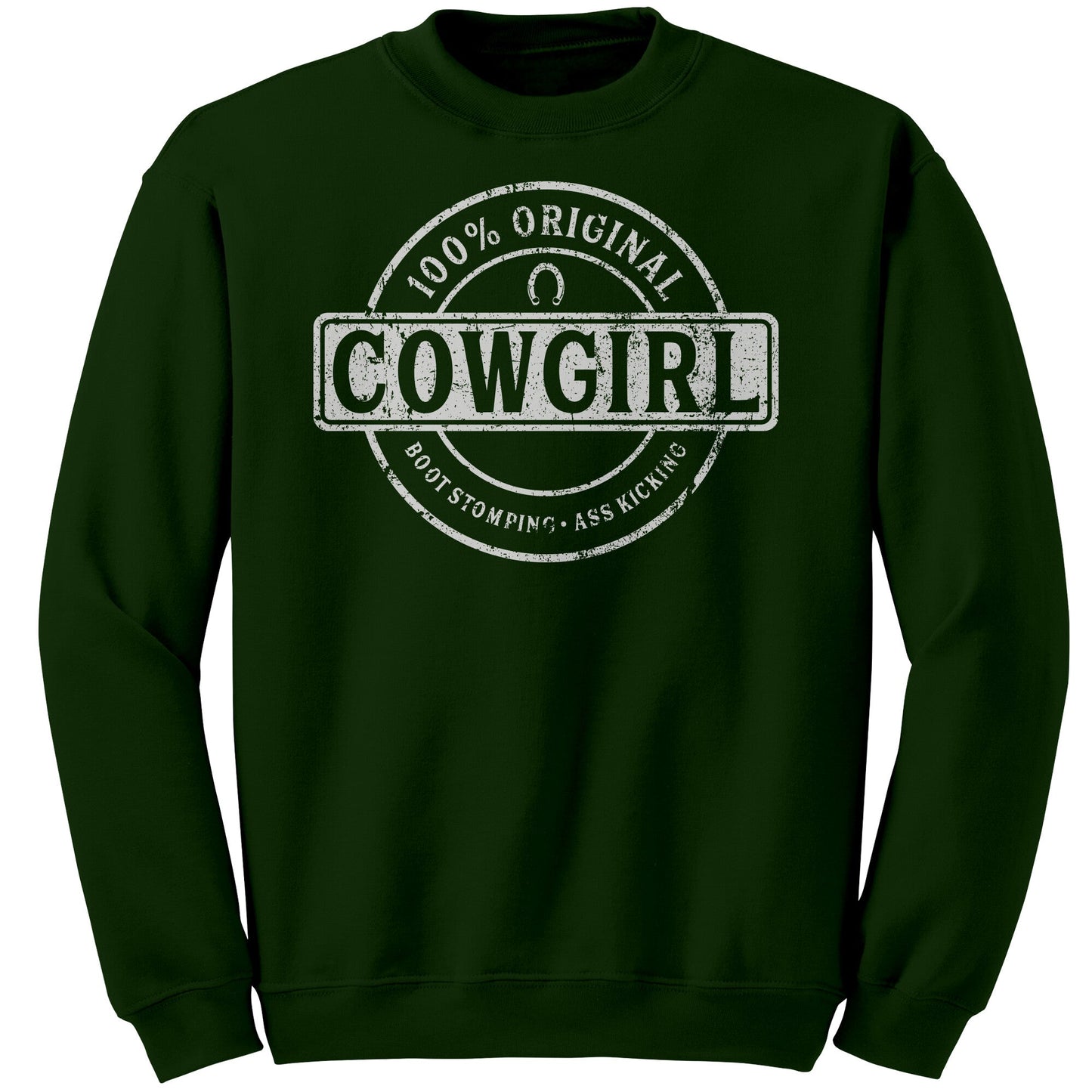 Sassy Cowgirl | Original Cowgirl Crewneck Apparel teelaunch Forest S 