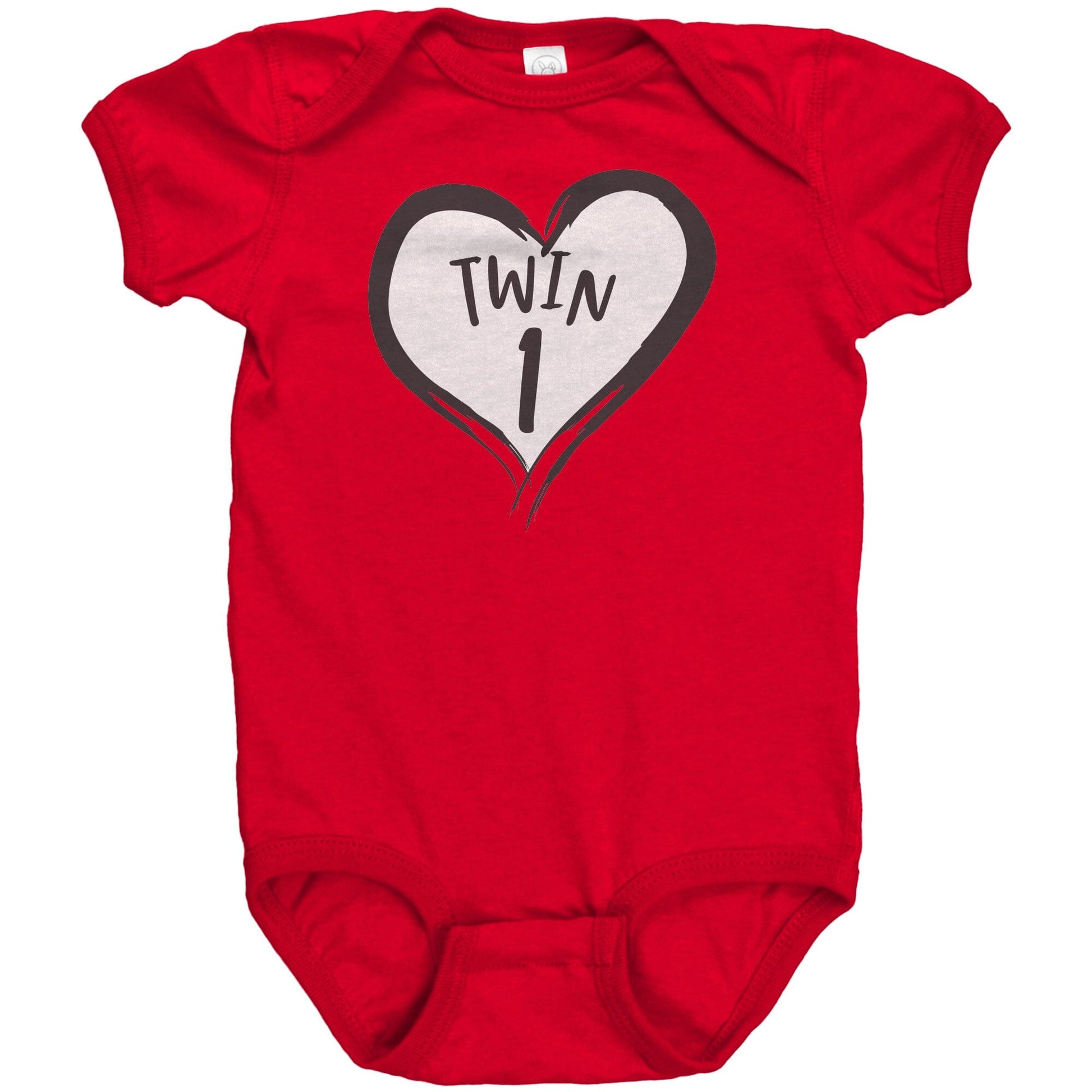 Twin 1 Valentines Day Onesie Apparel teelaunch Red NB 