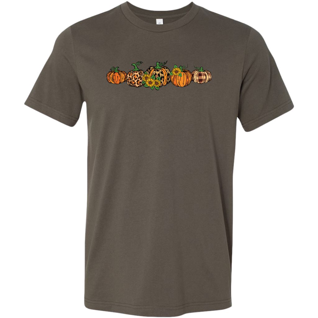 Pumpkin Shirt | Leopard Print Pumpkin Tee Shirt | Cute Fall Shirts For Women T-shirt teelaunch Canvas Mens Shirt Army S