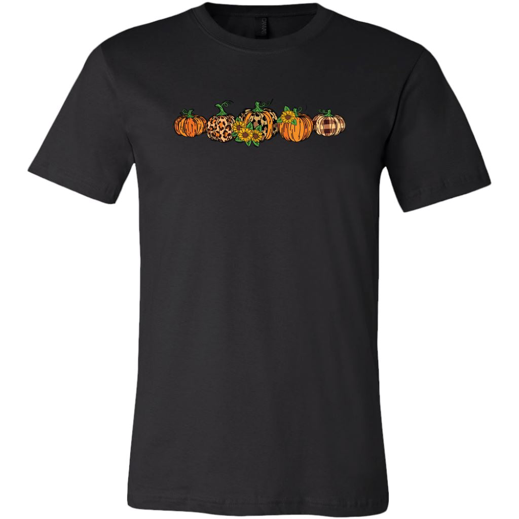 Pumpkin Shirt | Leopard Print Pumpkin Tee Shirt | Cute Fall Shirts For Women T-shirt teelaunch Canvas Mens Shirt Black S