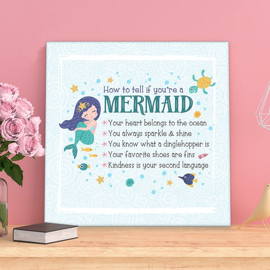 How To Tell If You're a Mermaid Canvas Wall Art