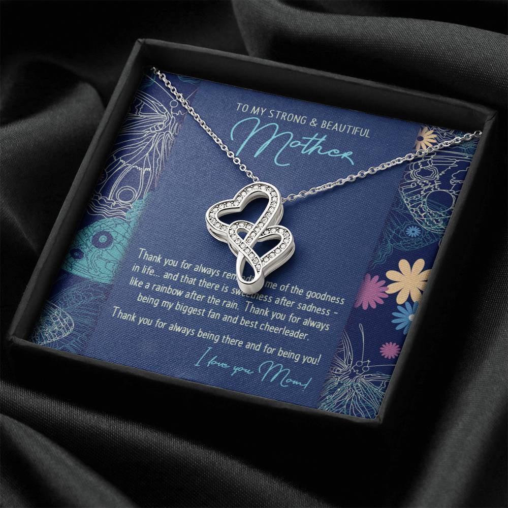 Mother and Child Double Hearts Necklace • To My Mother Message Card Jewelry ShineOn Fulfillment 