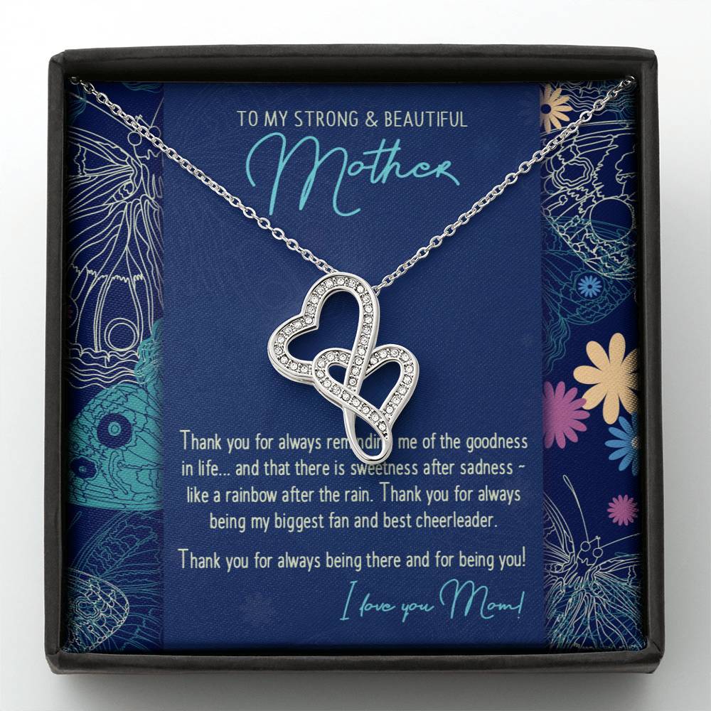 Mother and Child Double Hearts Necklace • To My Mother Message Card Jewelry ShineOn Fulfillment Standard Box 