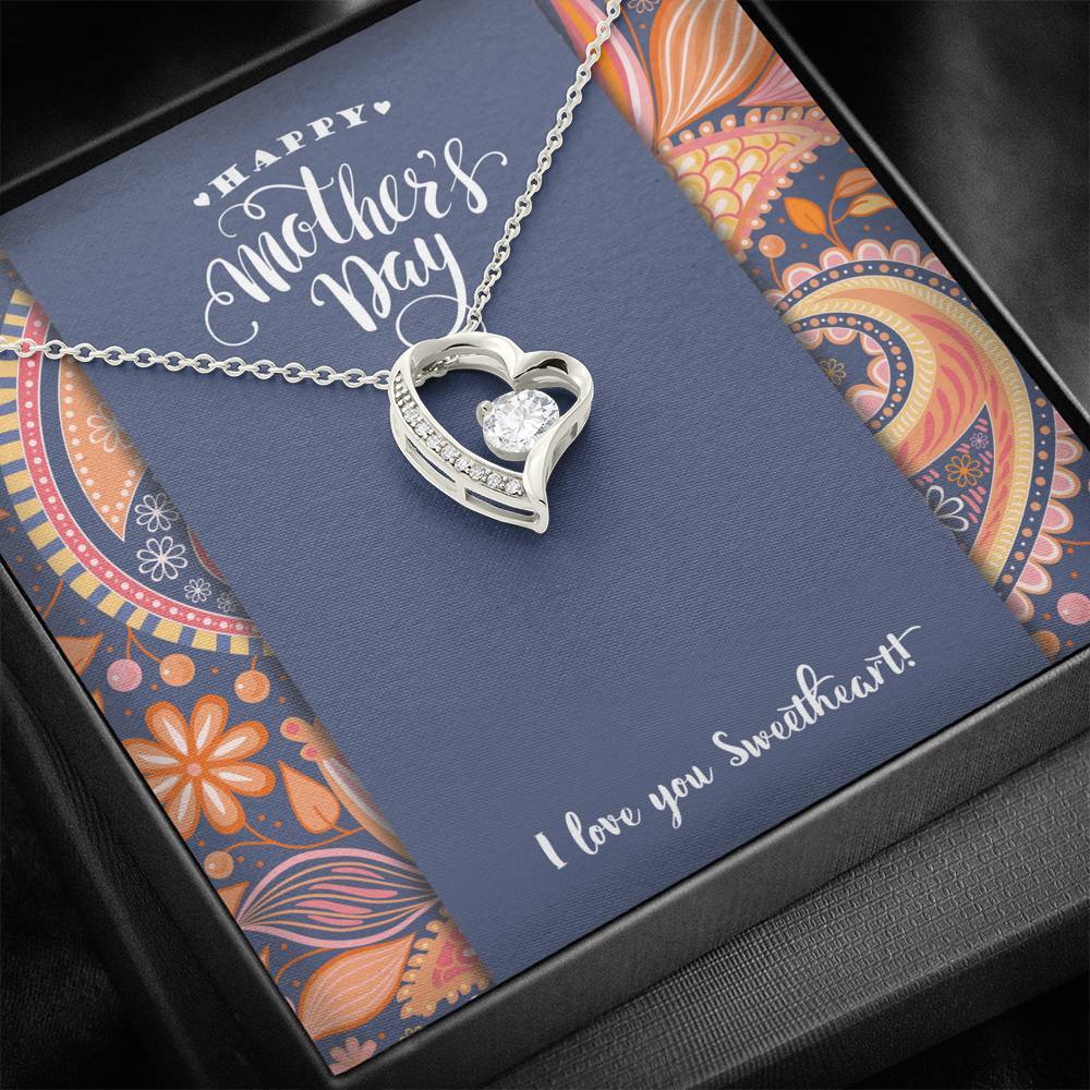 CZ HEART PENDANT • CUSTOM MESSAGE TO MY MOTHER Jewelry ShineOn Fulfillment 