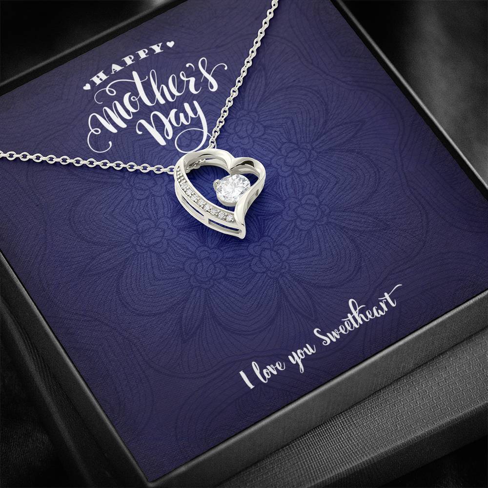 CZ HEART PENDANT • HAPPY MOTHER'S DAY MESSAGE CARD Jewelry ShineOn Fulfillment 
