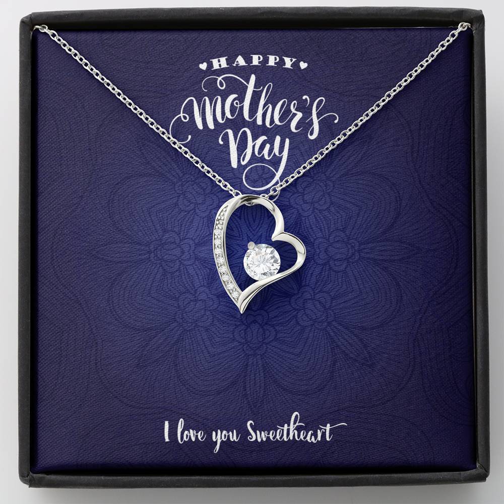 CZ HEART PENDANT • HAPPY MOTHER'S DAY MESSAGE CARD Jewelry ShineOn Fulfillment Standard Box 