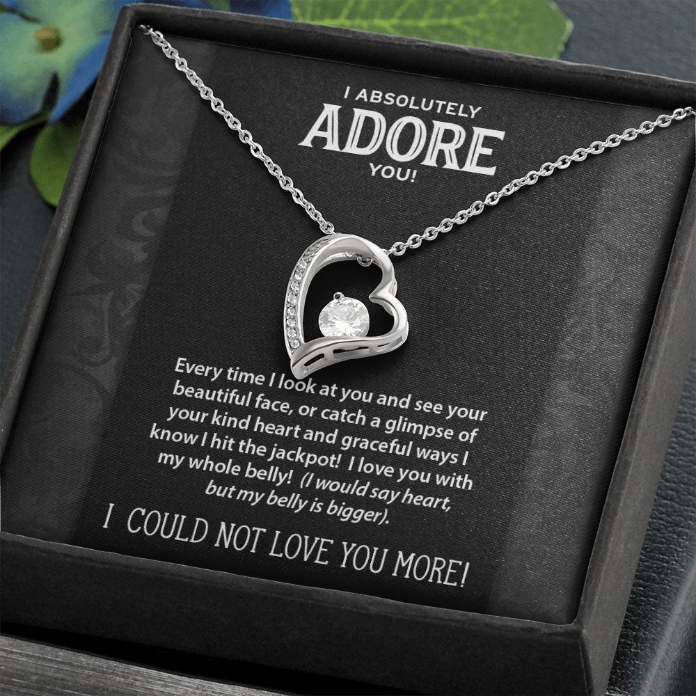 Funny I Adore You Message Card • Heart Pendant Jewelry ShineOn Fulfillment Standard Box 