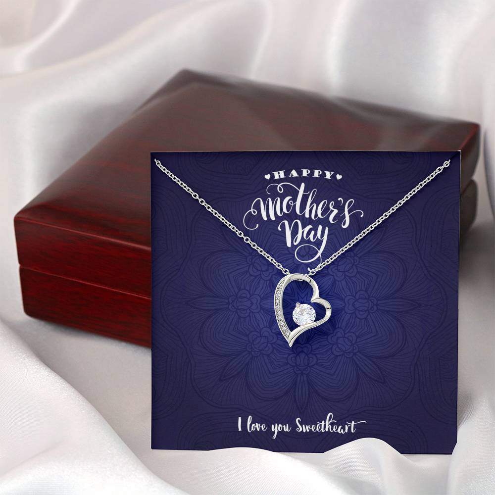 CZ HEART PENDANT • HAPPY MOTHER'S DAY MESSAGE CARD Jewelry ShineOn Fulfillment 