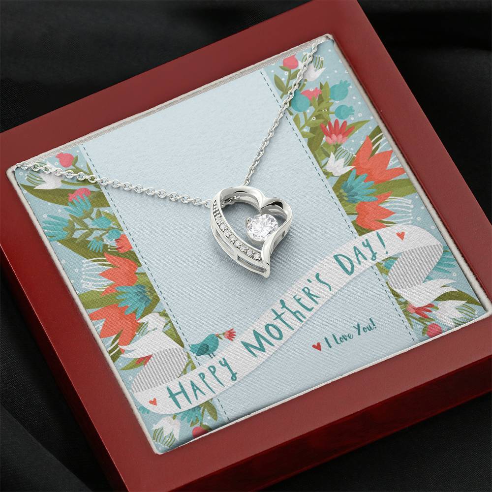 Mother and Child Forever Love Necklace • Custom Mother's Day Card Jewelry ShineOn Fulfillment Mahogany Style Luxury Box 
