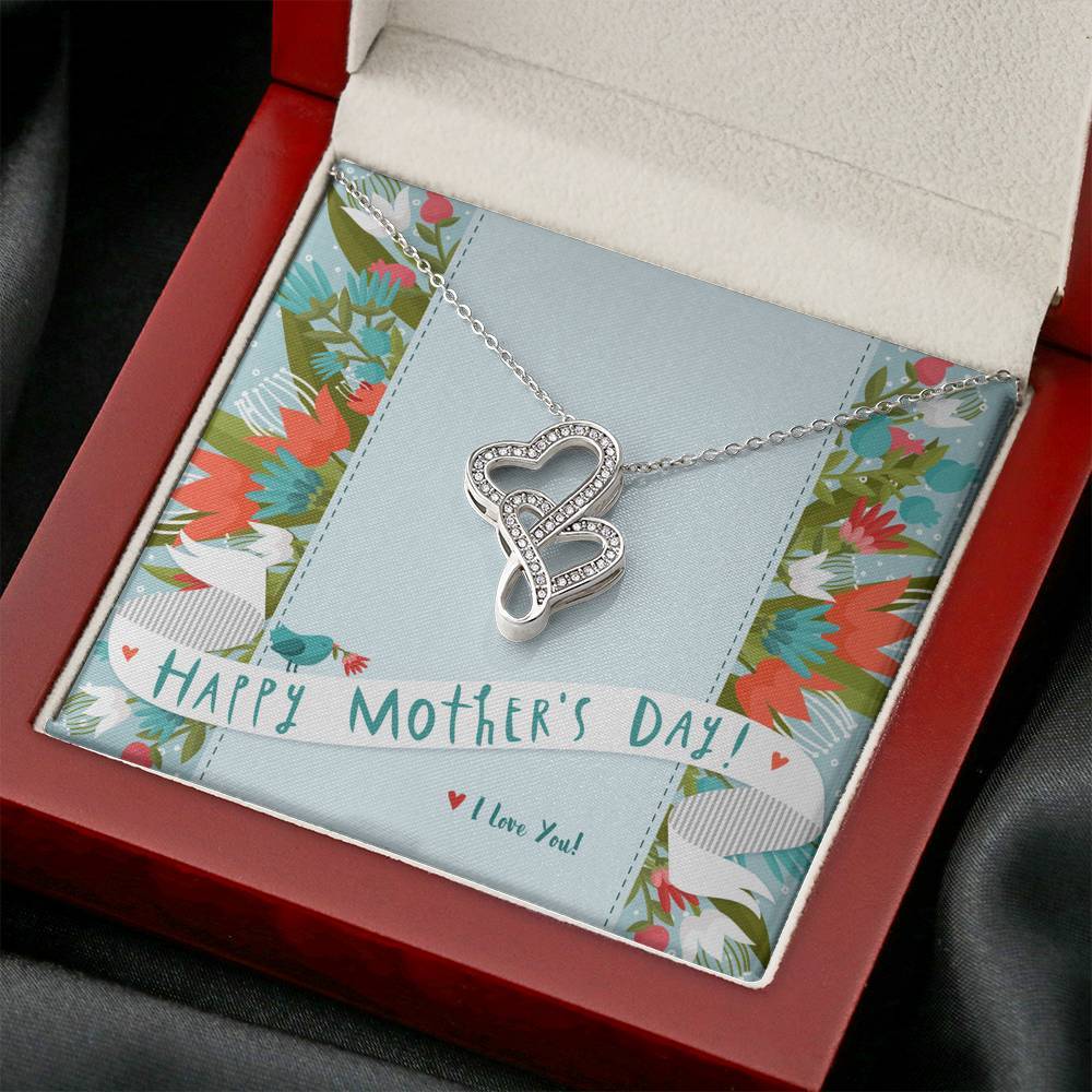 Mother and Child Double Hearts Necklace • Custom Mother's Day Card Jewelry ShineOn Fulfillment 