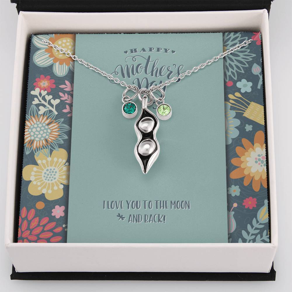 Customizable Peas In A Pod Pendant • Happy Mother's Day Jewelry ShineOn Fulfillment Necklace - 2 Peas 