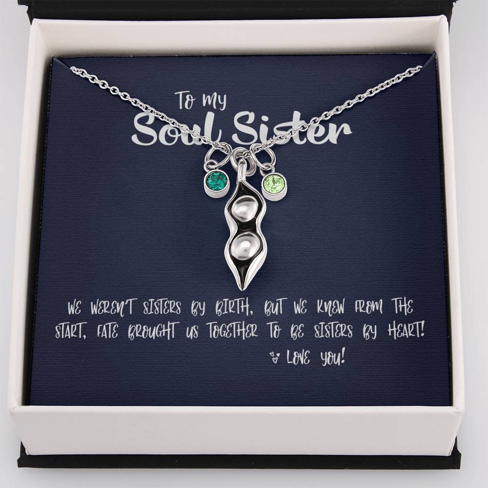 Two Peas In A Pod • Soul Sister Message Card Jewelry ShineOn Fulfillment Necklace - 2 Peas 
