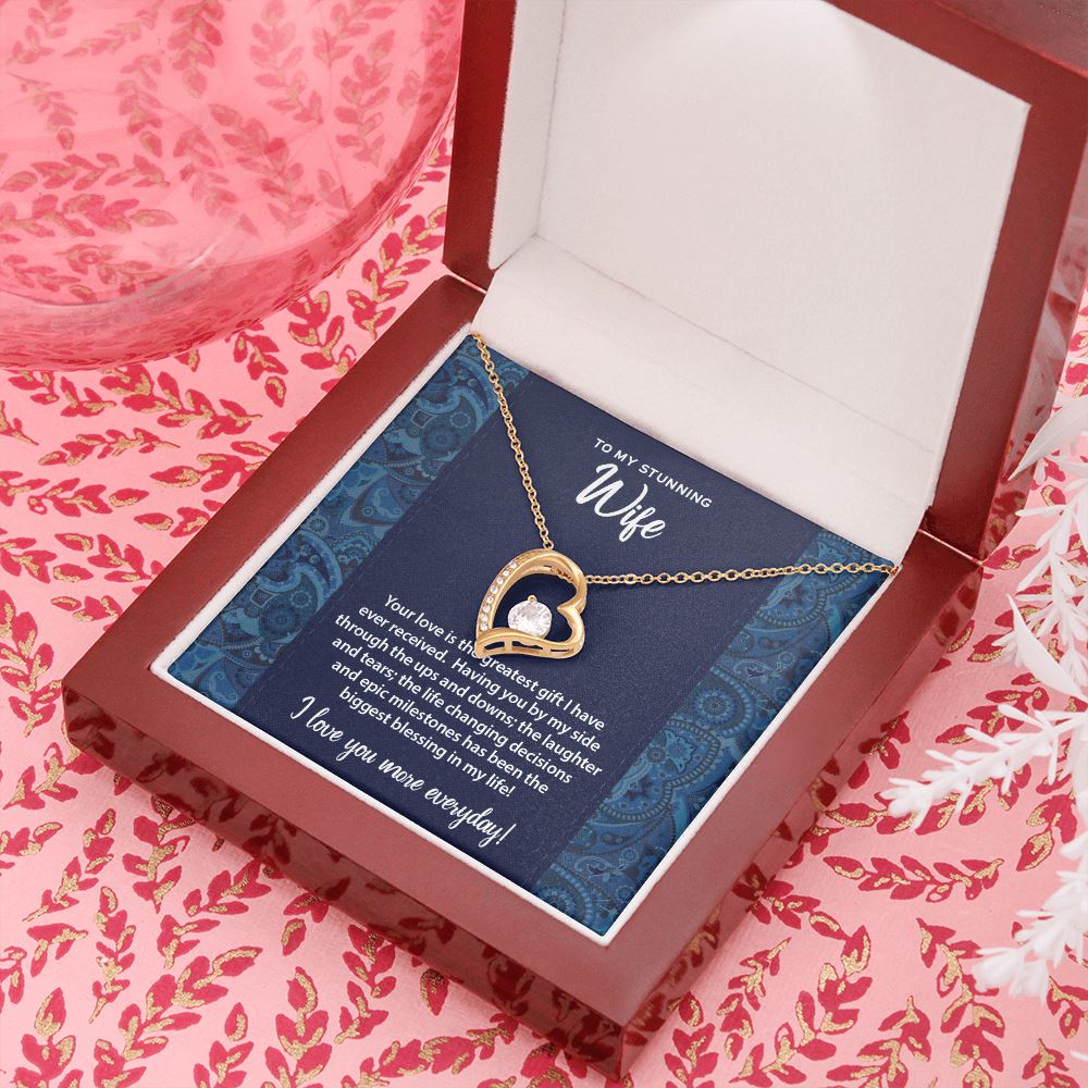 You Are My Greatest Gift • To My Wife Heart Pendant Jewelry ShineOn Fulfillment 18k Yellow Gold Finish Luxury Box 
