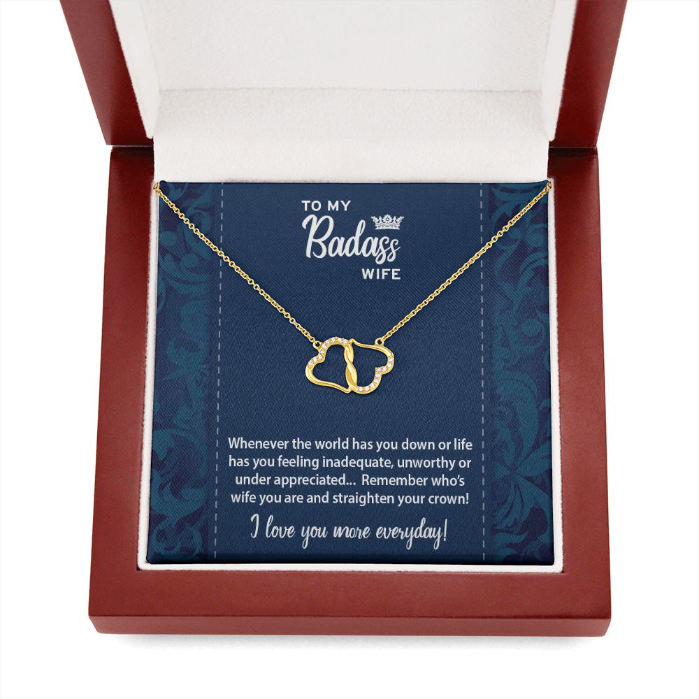 To My Badass Wife • Interlocking Hearts Diamond Necklace Jewelry ShineOn Fulfillment 