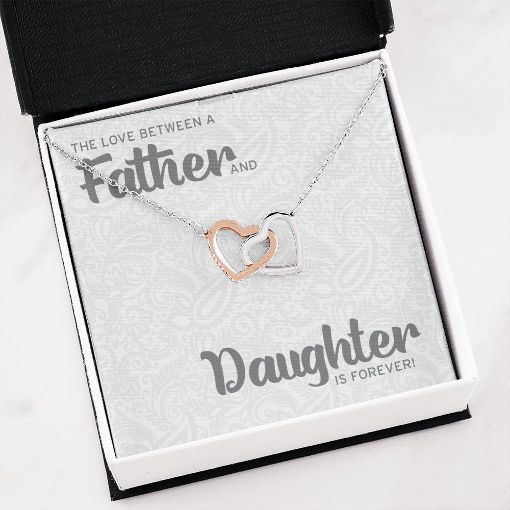 Father Daughter Forever Love • Interlocking Hearts Pendant Jewelry ShineOn Fulfillment 