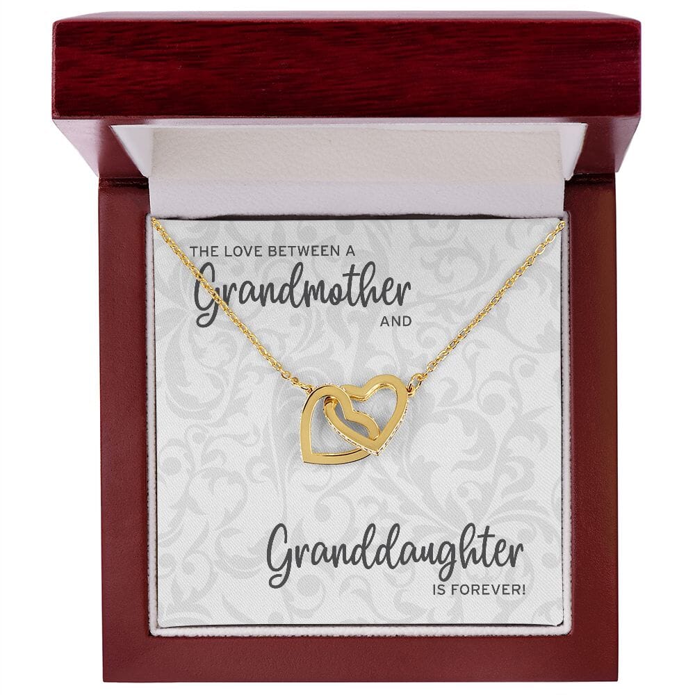 Grandmother Granddaughter Love • Interlocking Hearts Necklace Jewelry ShineOn Fulfillment 18K Yellow Gold Finish Luxury Box 