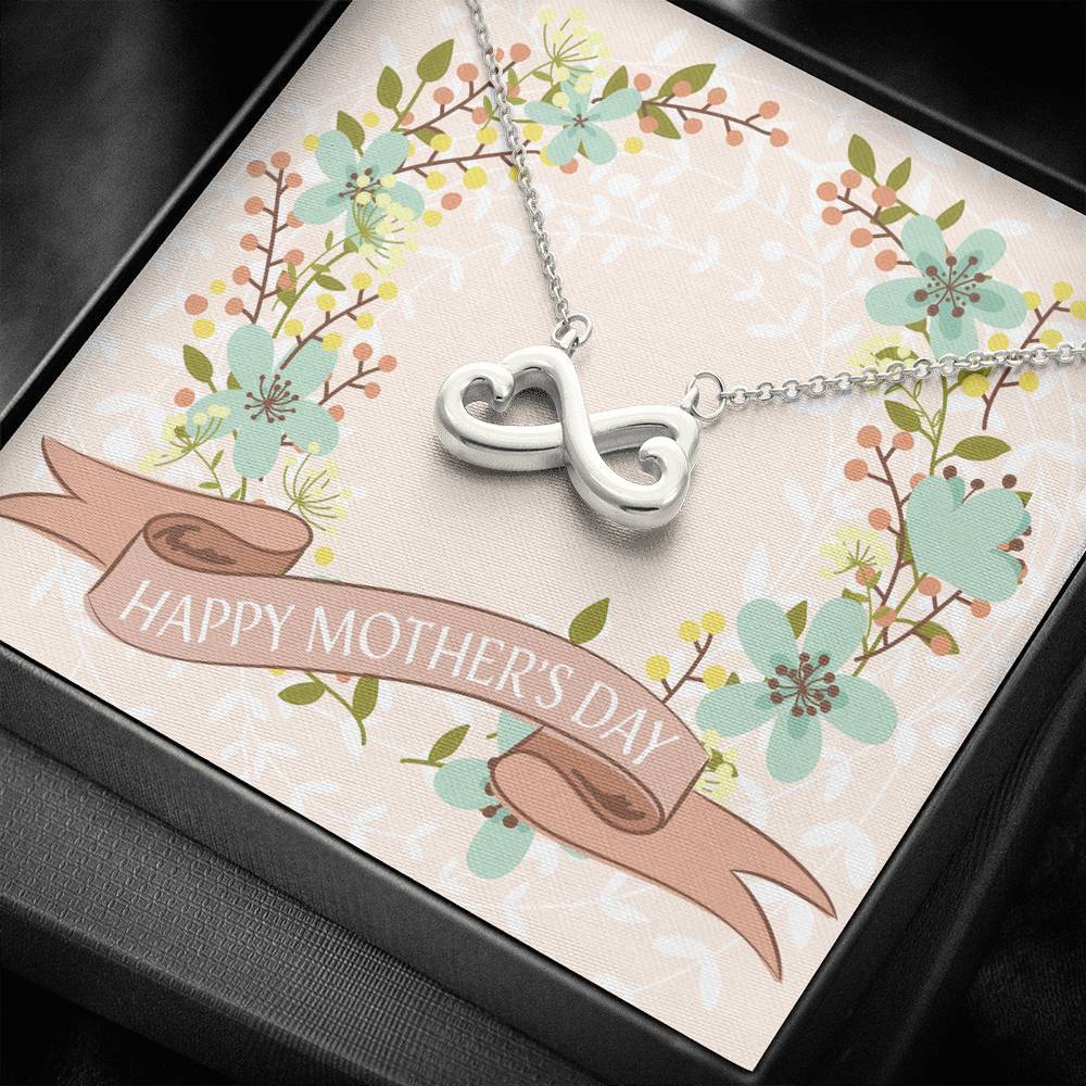 INFINITY HEARTS NECKLACE • HAPPY MOTHER'S DAY MESSAGE CARD Jewelry ShineOn Fulfillment 