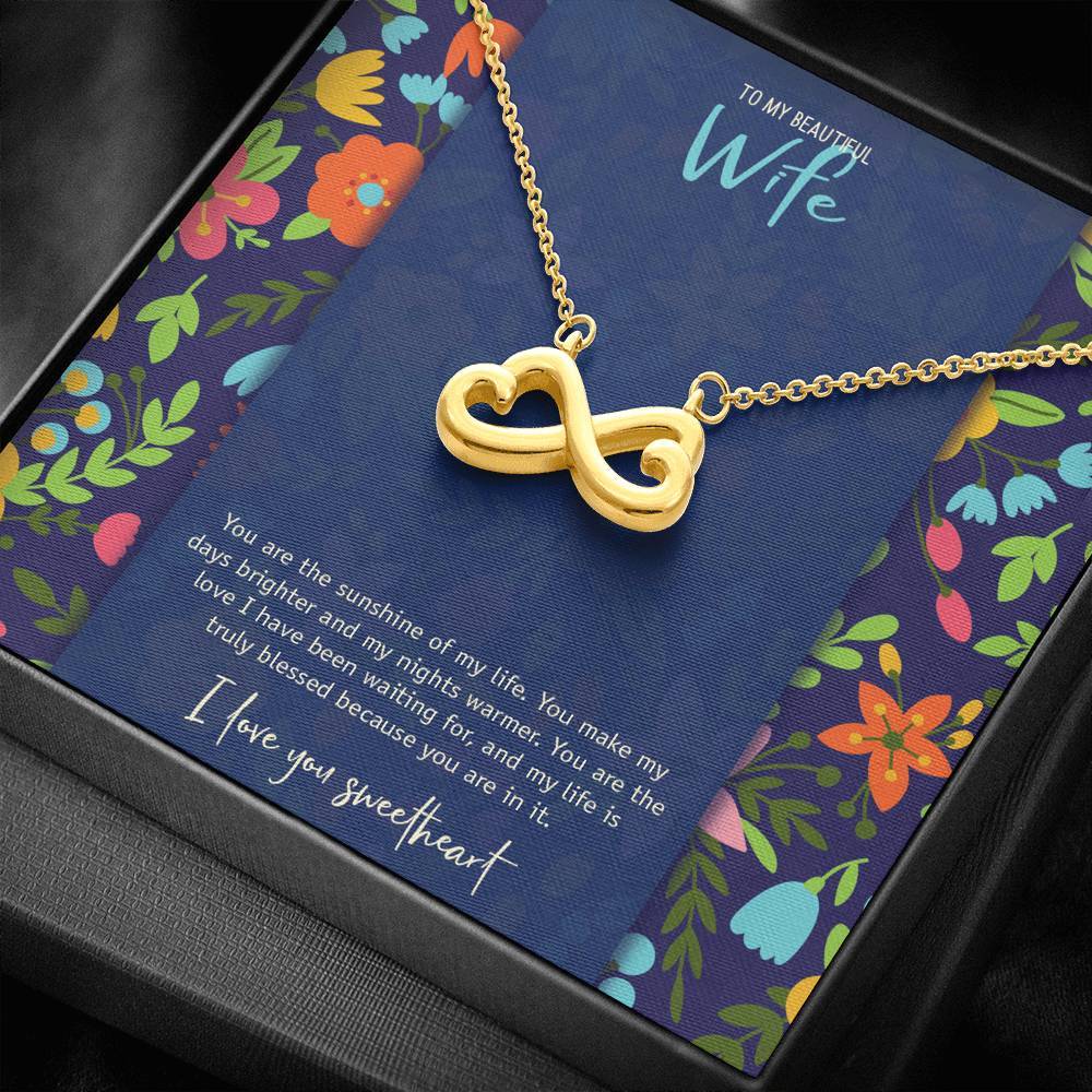 Infinity Hearts Necklace • Custom Message Card To My Wife Jewelry ShineOn Fulfillment 