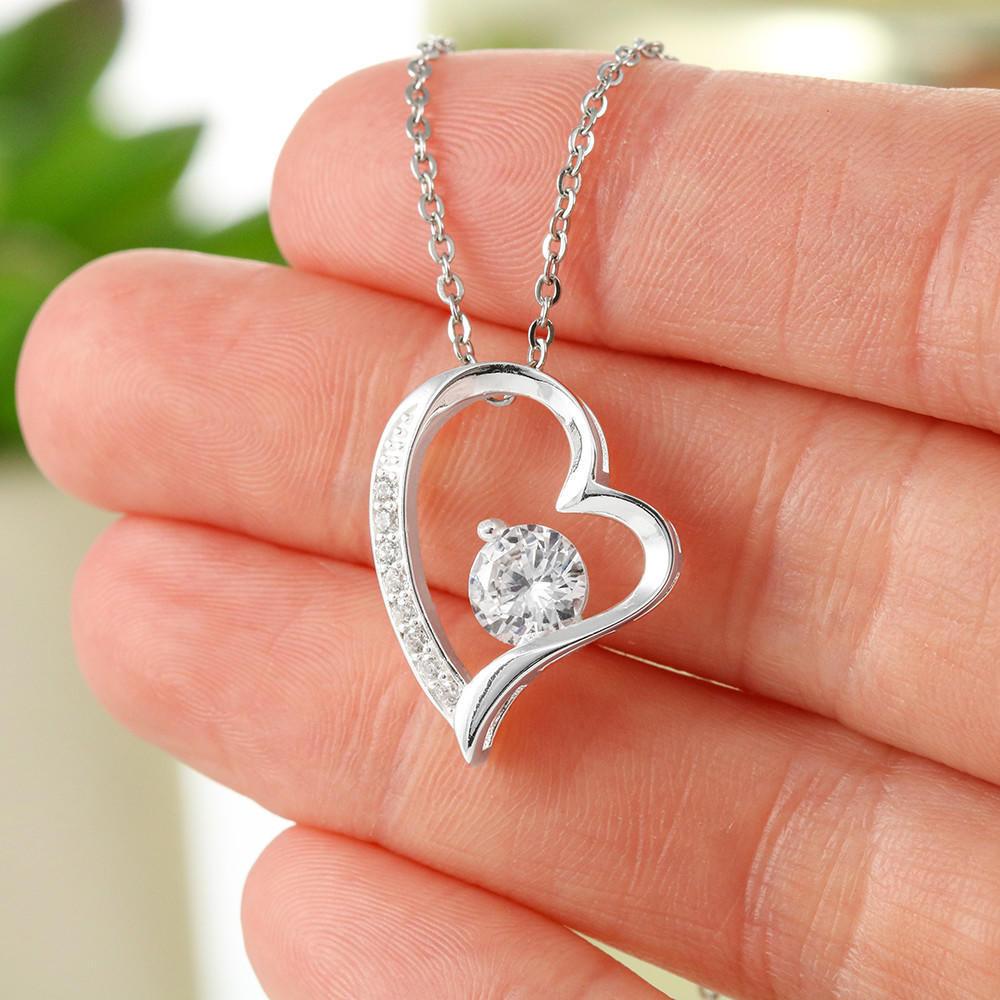 CZ Heart Pendant • Custom Message Card To My Mother Jewelry ShineOn Fulfillment 