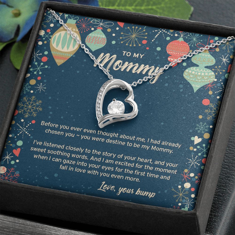 To My Mommy • Forever Love Necklace with Christmas Message Jewelry ShineOn Fulfillment 14k White Gold Finish Standard Box 