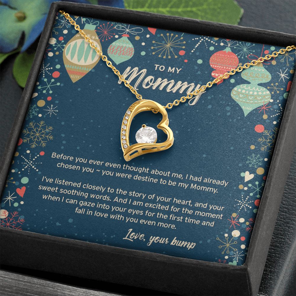 To My Mommy • Forever Love Necklace with Christmas Message Jewelry ShineOn Fulfillment 18k Yellow Gold Finish Standard Box 