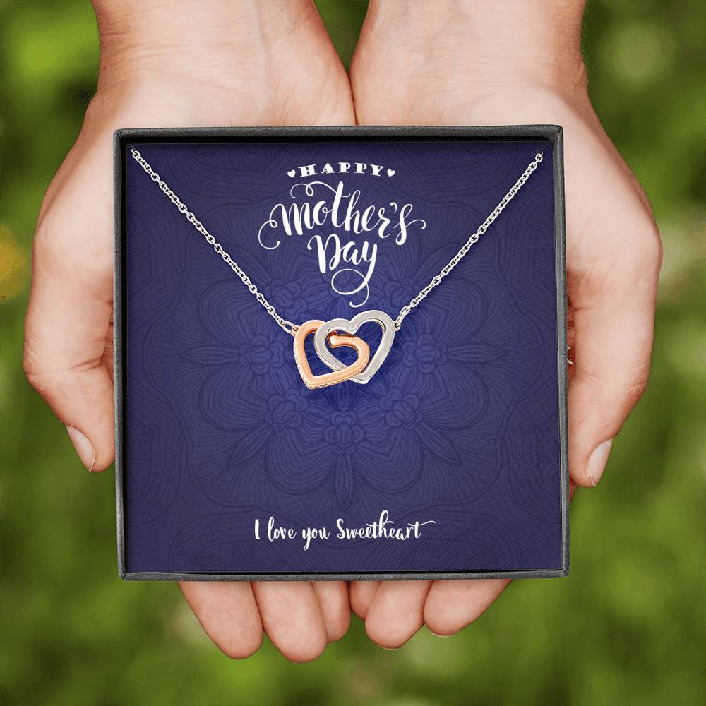 Interlocking Hearts Mother's Day Pendant • Happy Mother's Day Message Card Jewelry ShineOn Fulfillment 