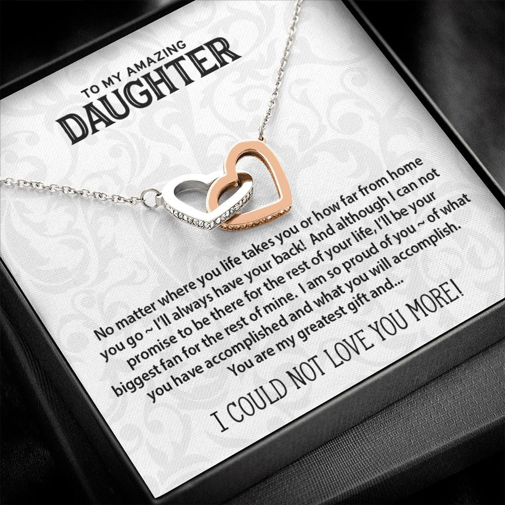 Message To My Daughter • Interlocking Hearts Jewelry ShineOn Fulfillment Two Toned Box 