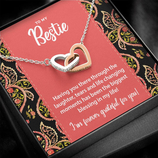 To My Best Friend • Interlocking Hearts Pendant Jewelry ShineOn Fulfillment Two Toned Box 