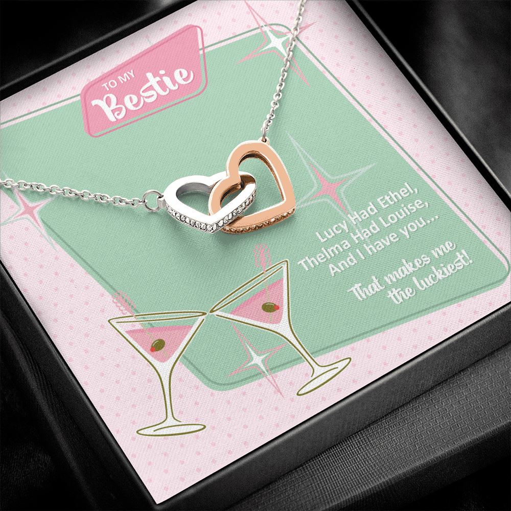 To My Bestie • Lucy and Ethel Interlocking Hearts Necklace Jewelry ShineOn Fulfillment 