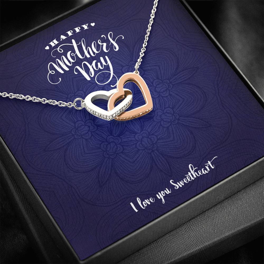 Interlocking Hearts Mother's Day Pendant • Happy Mother's Day Message Card Jewelry ShineOn Fulfillment Standard Box 