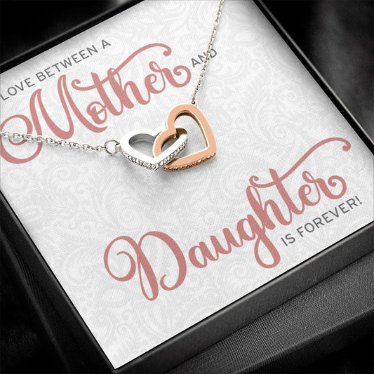 Mother Daughter Love • Interlocking Hearts Pendant Jewelry ShineOn Fulfillment Two Toned Box 