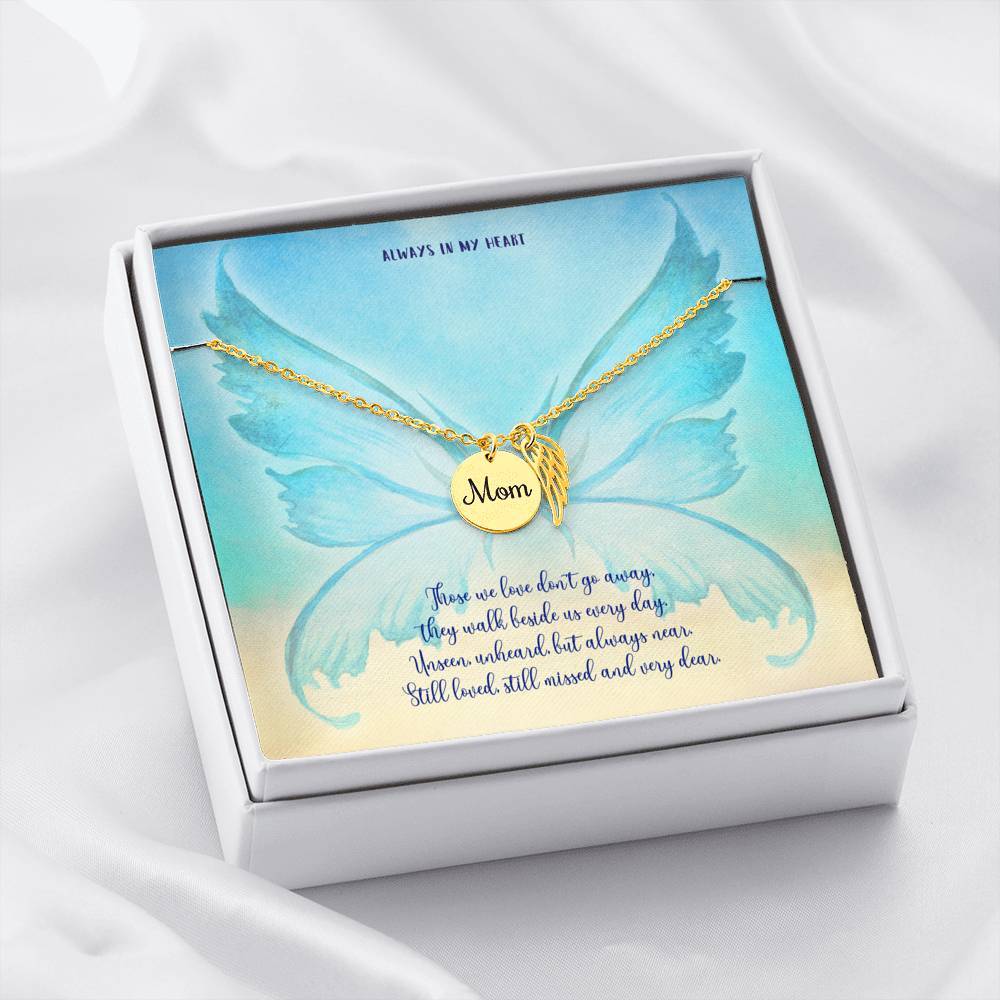 Condolence Angel Wing Necklace for Loss of Mother Gift Jewelry ShineOn Fulfillment 18k Yellow Gold Finish 