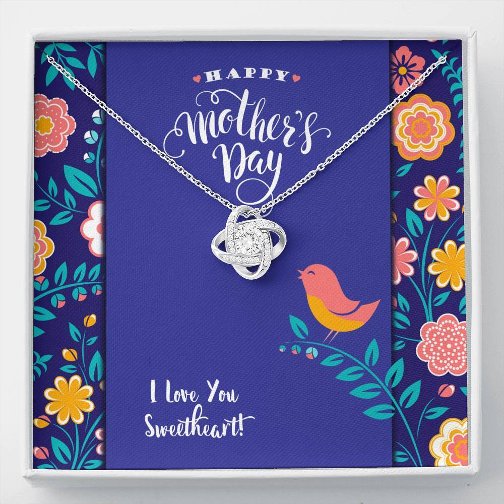 MOTHER'S DAY LOVE KNOT NECKLACE • HAPPY MOTHER'S DAY CARD Jewelry ShineOn Fulfillment Standard Box 