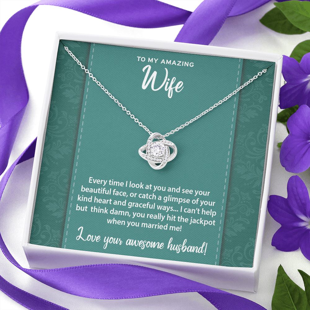 Funny Message To My Wife • Love Knot Necklace Jewelry ShineOn Fulfillment 