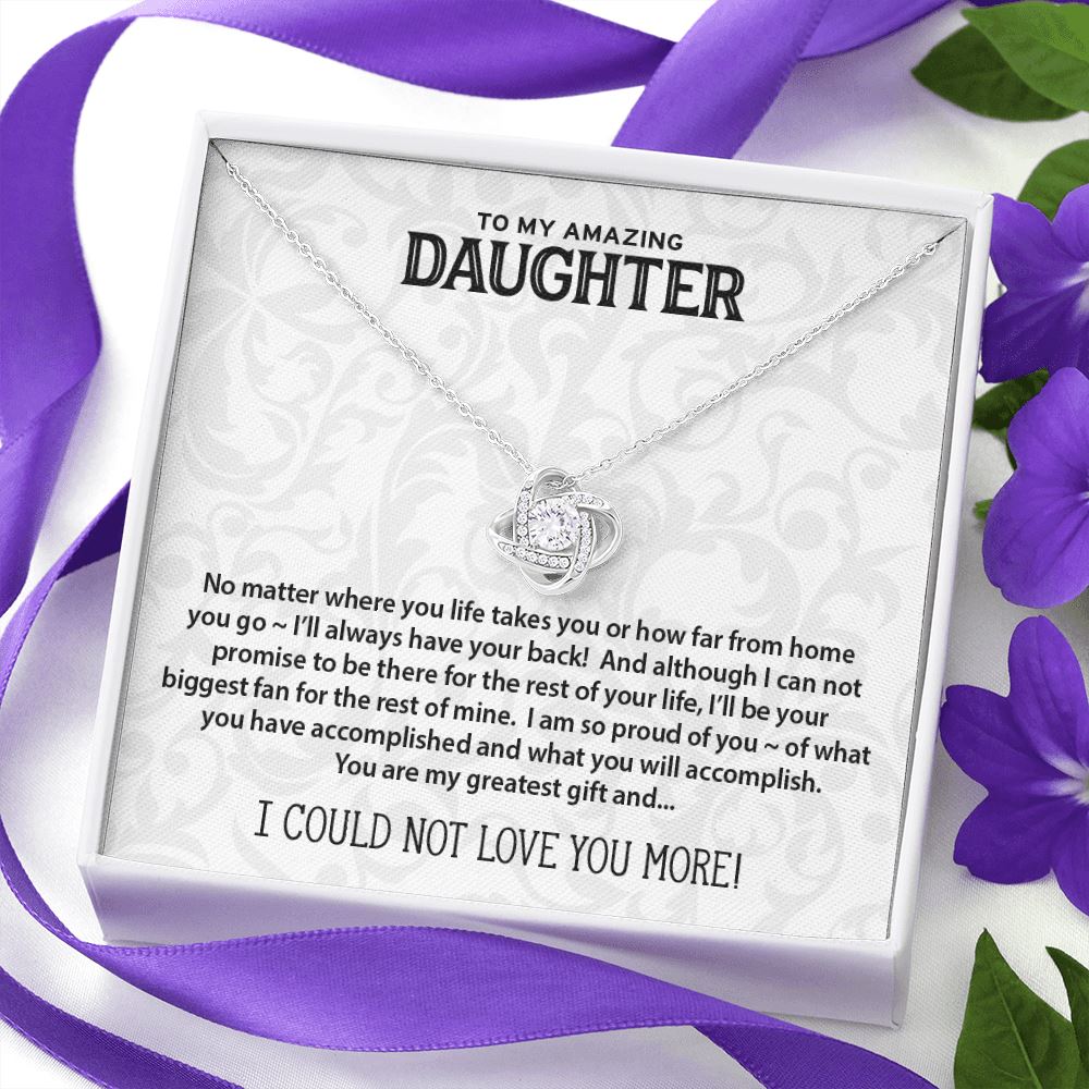 Message To My Daughter • Love Knot Necklace Jewelry ShineOn Fulfillment 