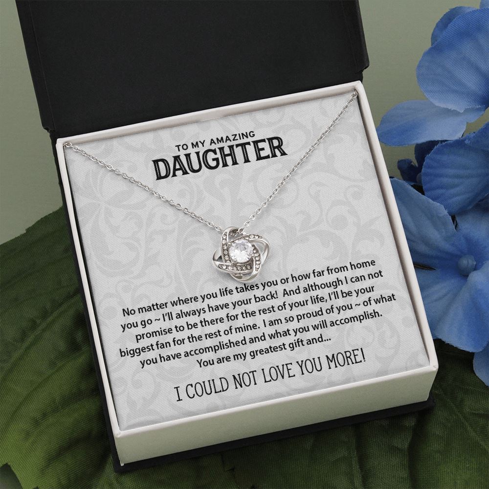 Message To My Daughter • Love Knot Necklace Jewelry ShineOn Fulfillment Two Toned Box 