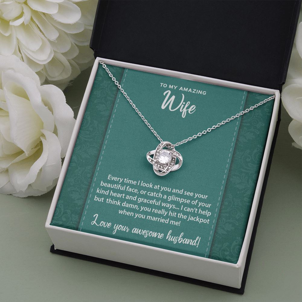 Funny Message To My Wife • Love Knot Necklace Jewelry ShineOn Fulfillment 