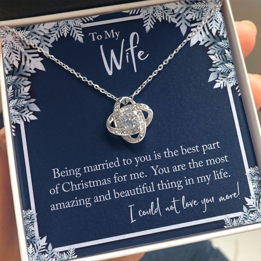 Christmas Message to my Wife • Love Knot Necklace Jewelry ShineOn Fulfillment Standard Box 