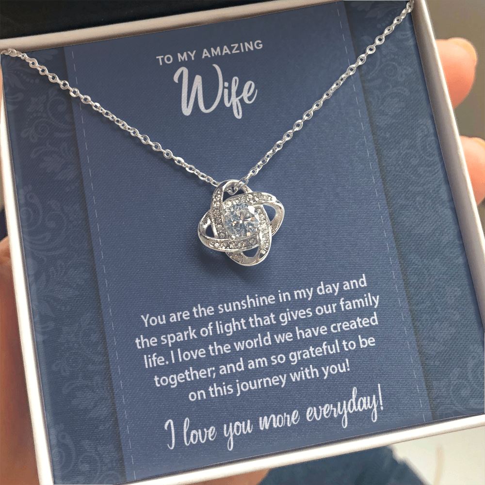 You Are My Sunshine • To My Wife Love Knot Pendant Jewelry ShineOn Fulfillment Two Toned Box 
