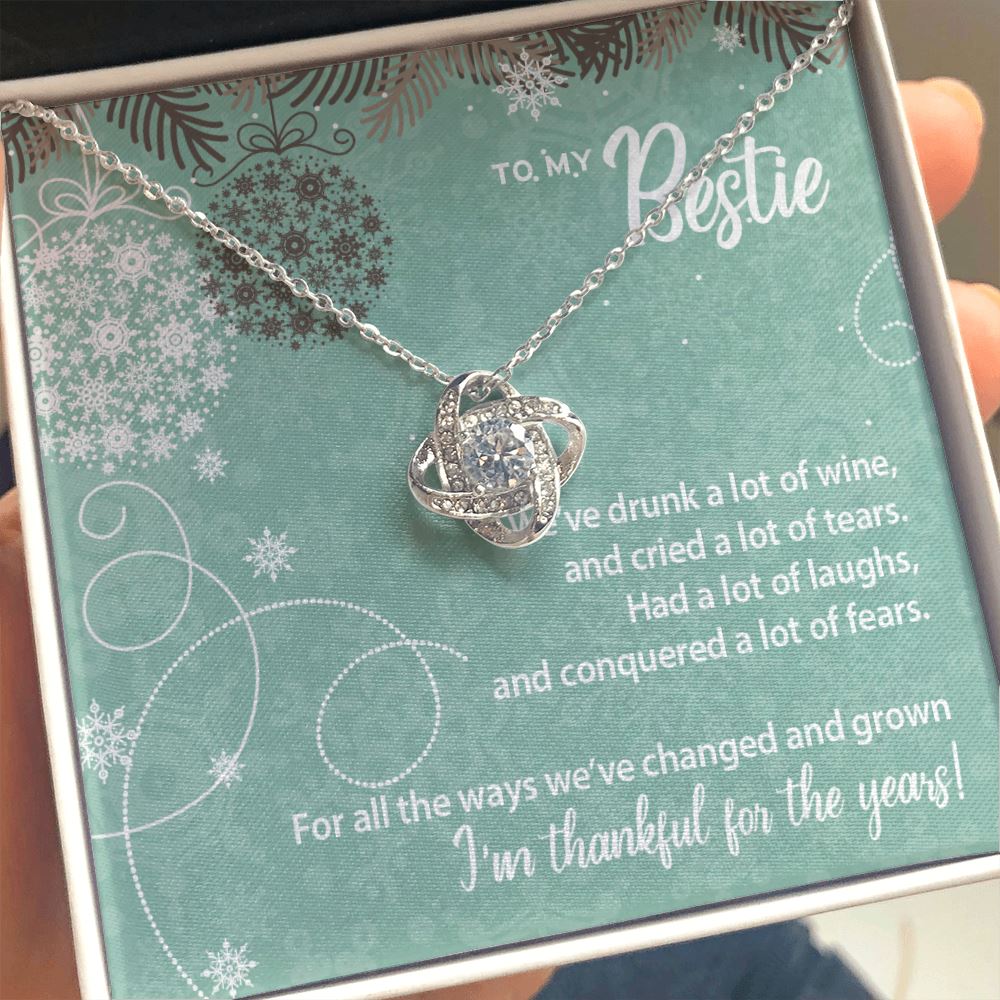 Holiday Message To My Best Friend • Love Knot Necklace Jewelry ShineOn Fulfillment Two Toned Box 