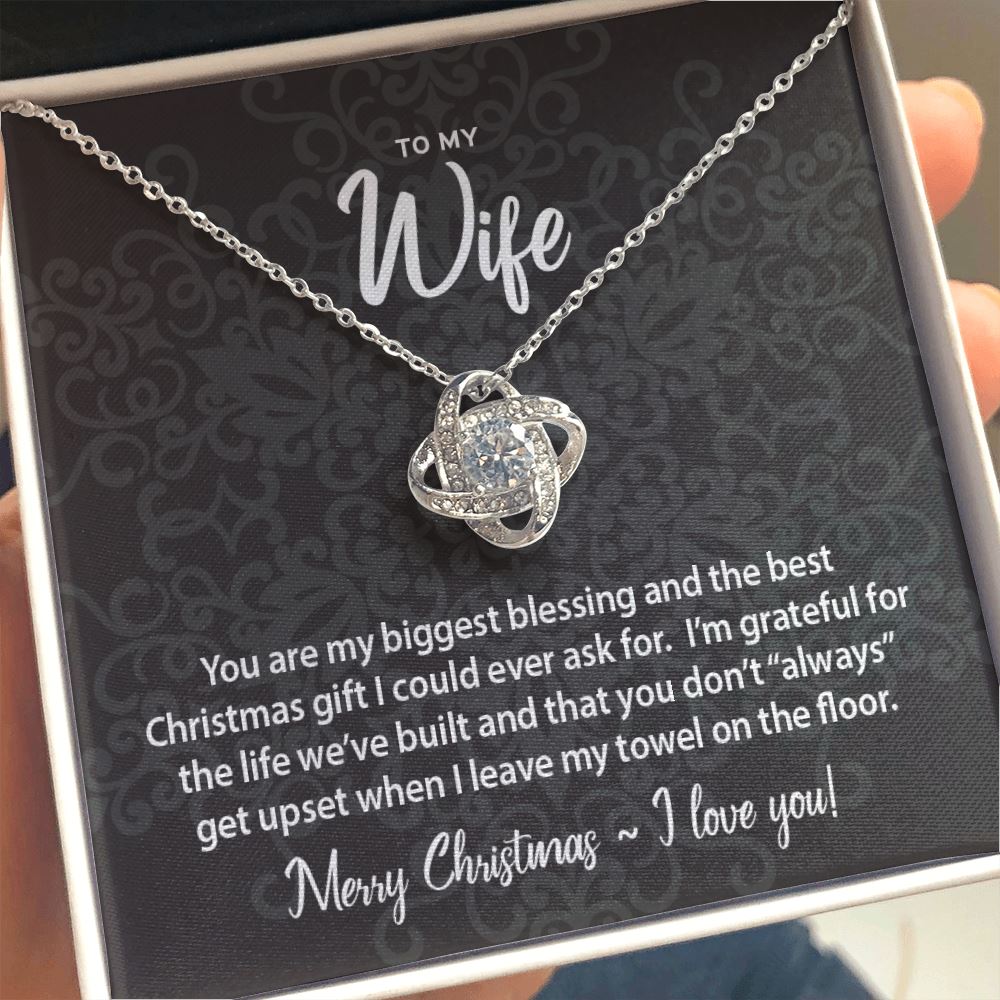 Humorous Christmas Message to my Wife • Love Knot Jewelry ShineOn Fulfillment Two Toned Box 
