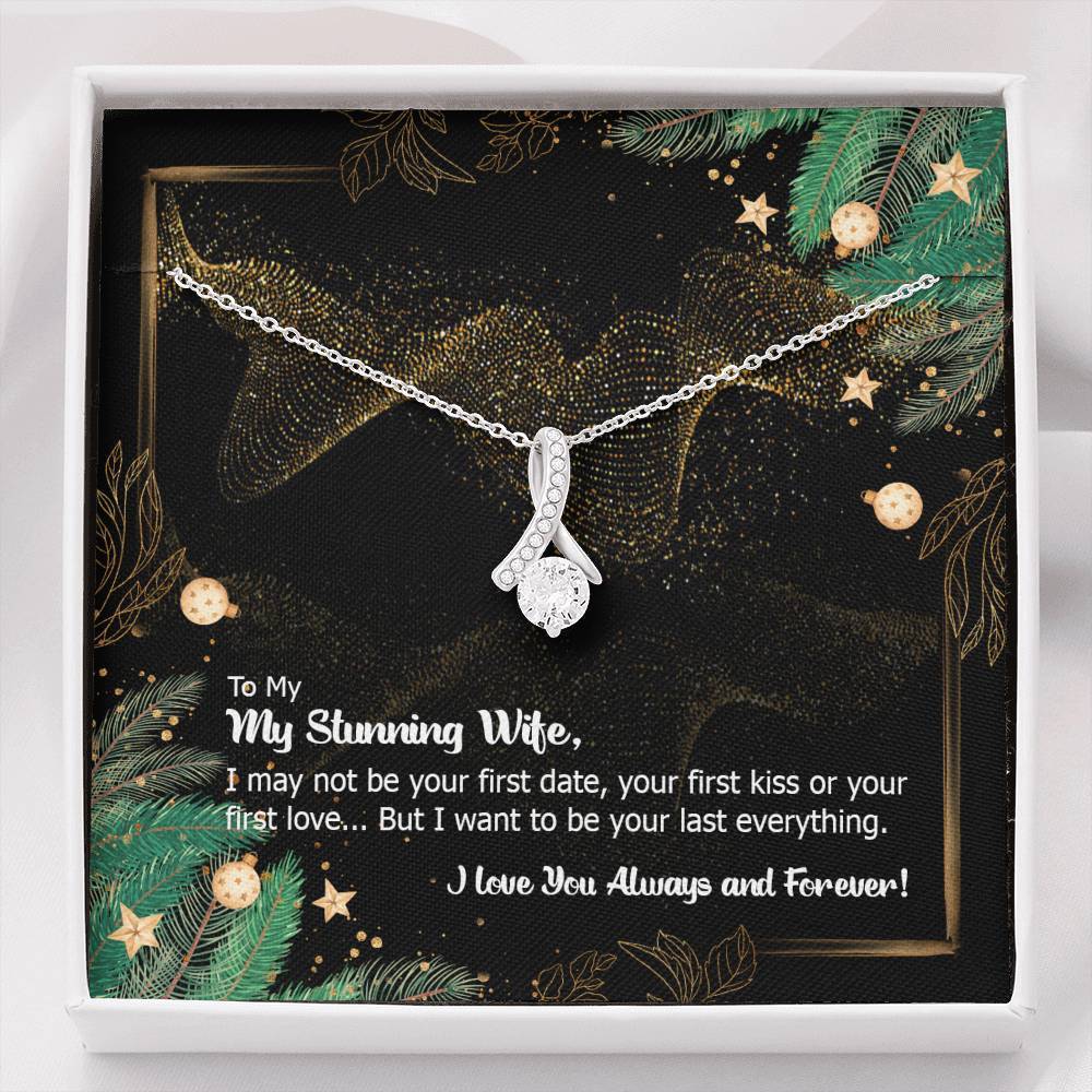 CZ Ribbon Pendant • Holiday Message to My Wife Jewelry ShineOn Fulfillment Standard Box 