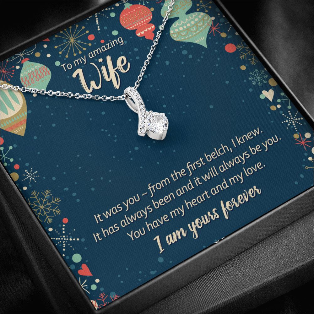 Funny Christmas Message to my Wife • Ribbon Pendant Jewelry ShineOn Fulfillment 
