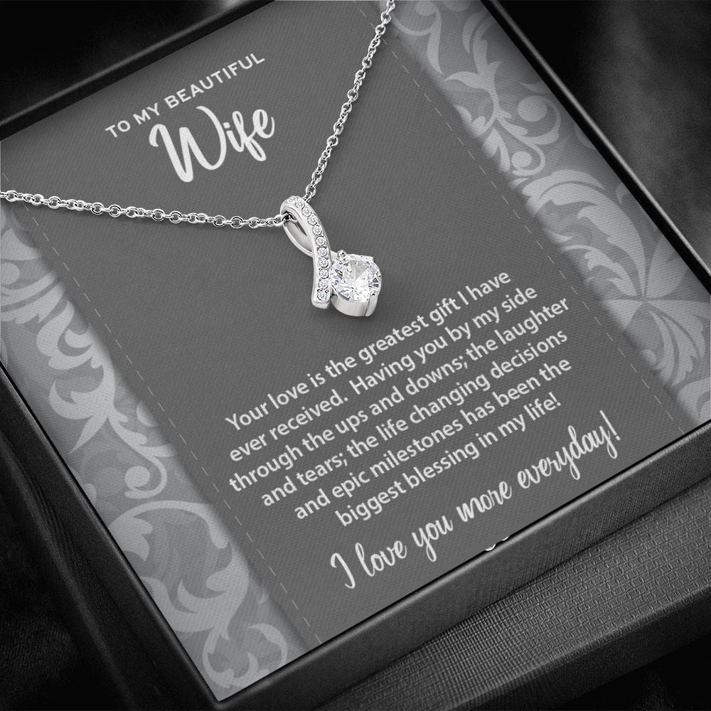 You Are My Greatest Gift • To My Wife Ribbon Pendant Jewelry ShineOn Fulfillment Two Toned Box 