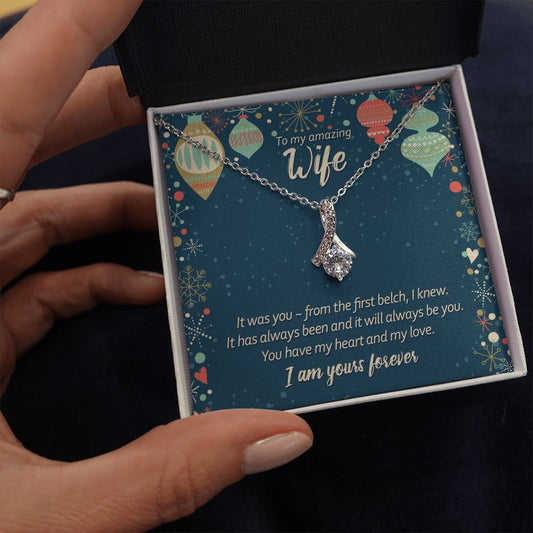 Funny Christmas Message to my Wife • Ribbon Pendant Jewelry ShineOn Fulfillment Standard Box 