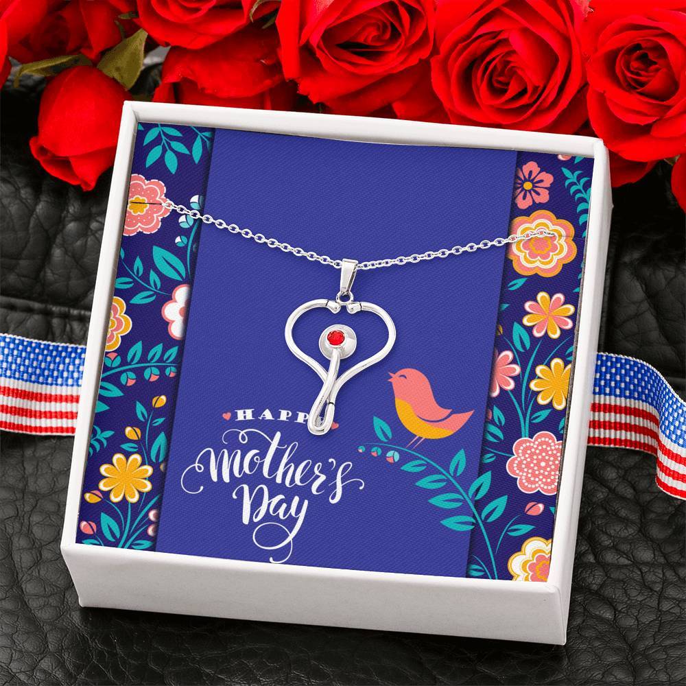 Stethoscope Pendant for Nurses • Mother's Day Message Card Jewelry ShineOn Fulfillment 