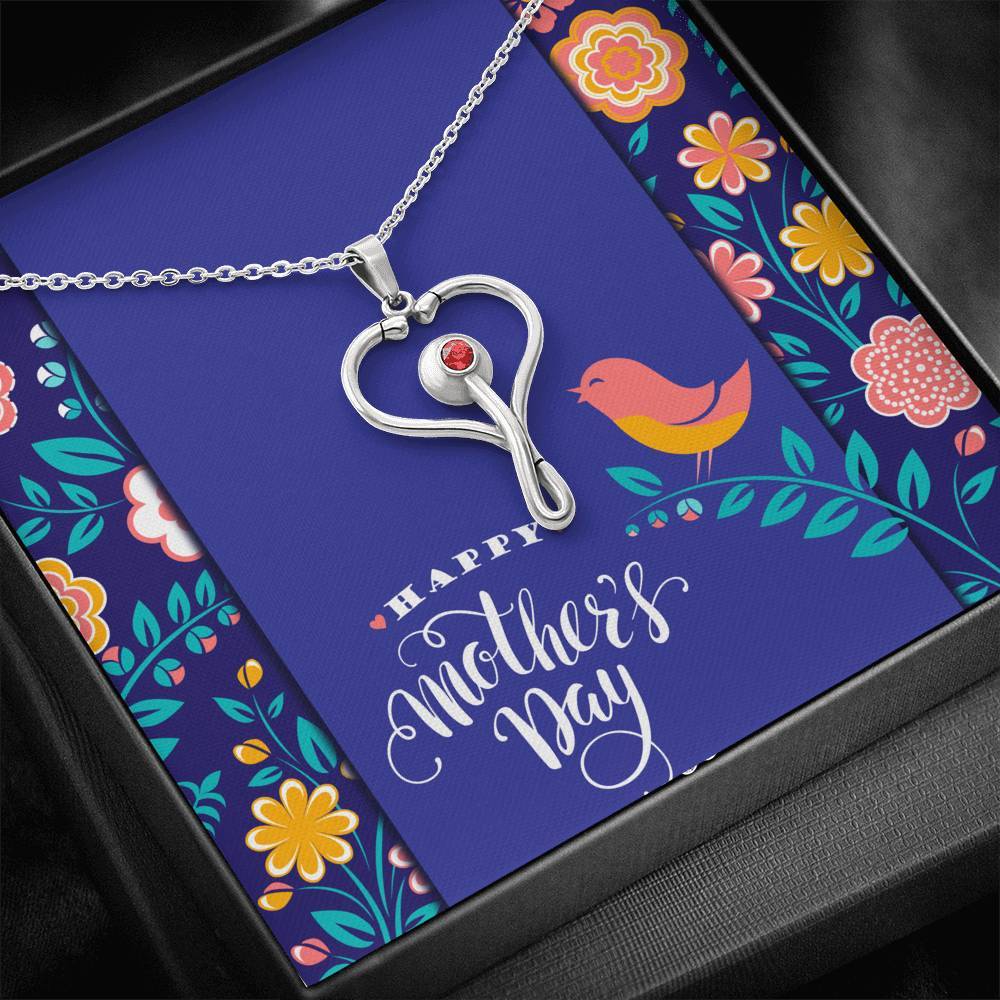 Stethoscope Pendant for Nurses • Mother's Day Message Card Jewelry ShineOn Fulfillment 