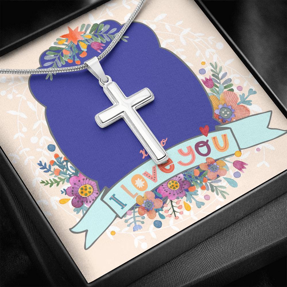 Cross Necklace • I Love You Message Card Jewelry ShineOn Fulfillment 