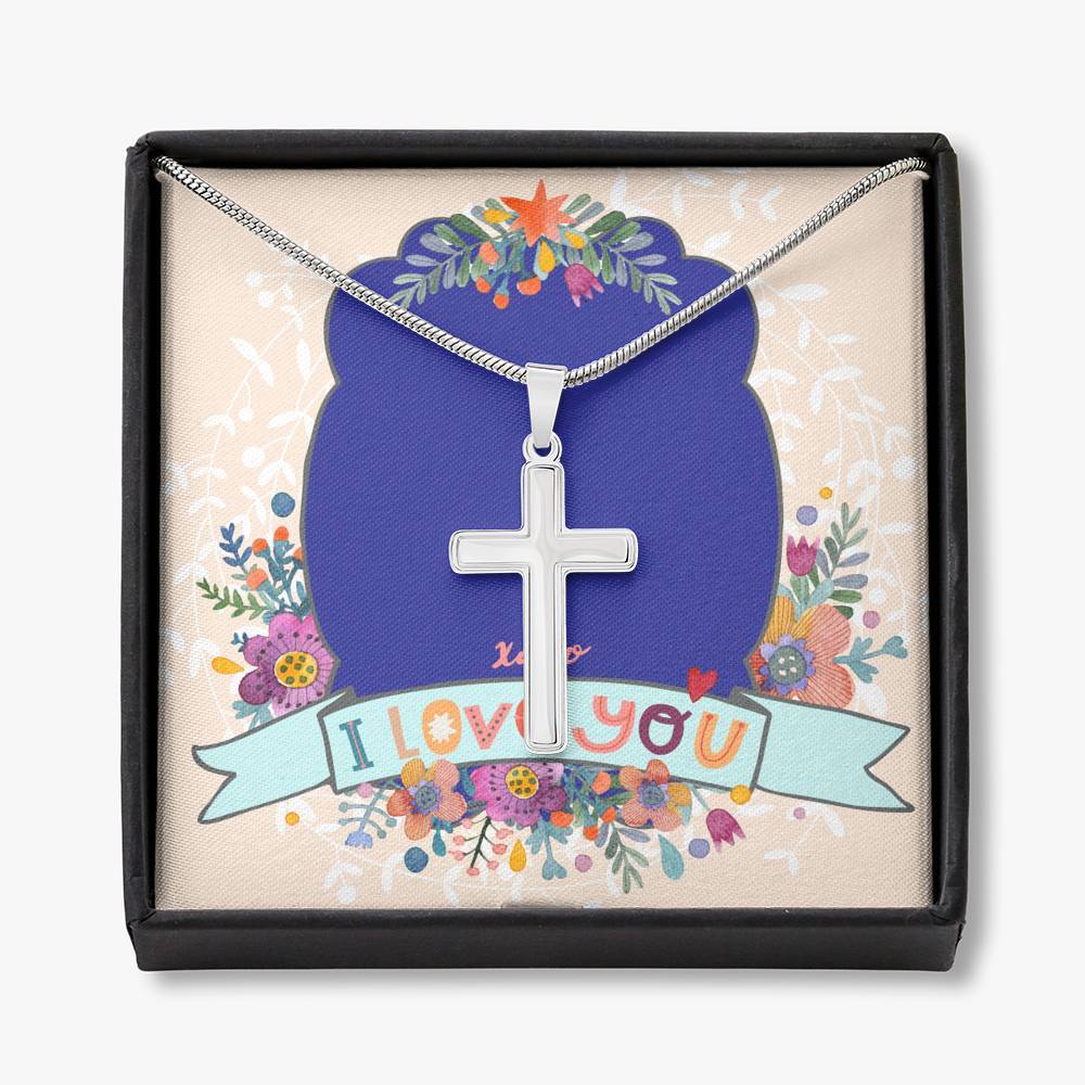 Cross Necklace • I Love You Message Card Jewelry ShineOn Fulfillment 